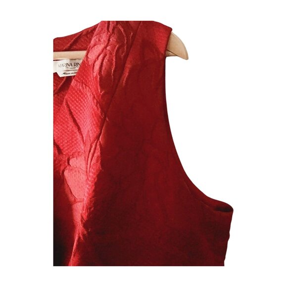 Marina Rinaldi Pre-love Plus Size Red Sleeveless Dress with Wide Belt Size 20US - Picture 4 of 16